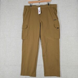 K-Swiss Mens Brown Cargo Pants Mesh Lined Outdoor Hiking Straight Leg 2XL New